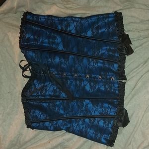 Blue and black lace corset, 6xl
